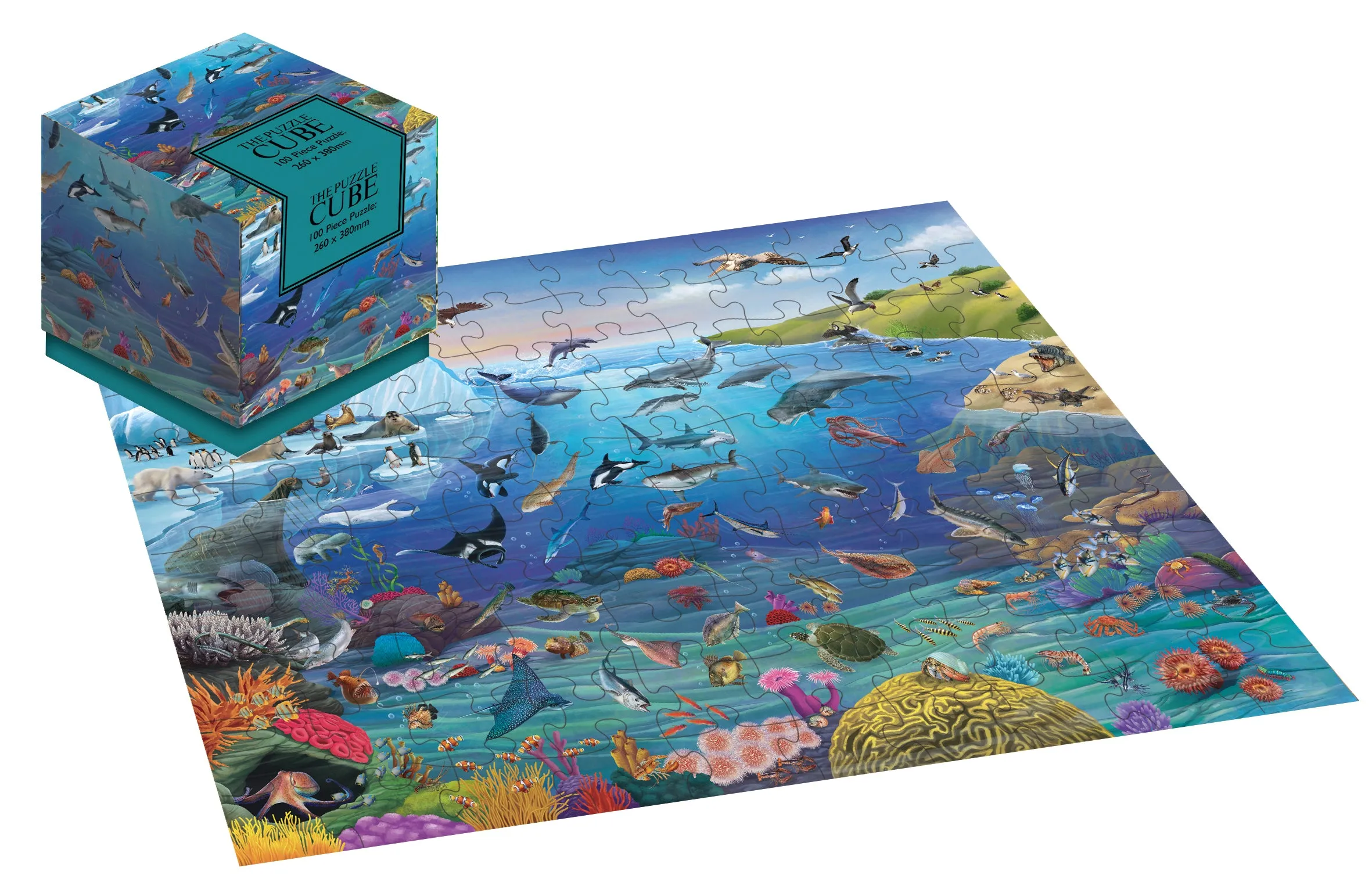100 Piece Cube Jigsaw Puzzle Sealife