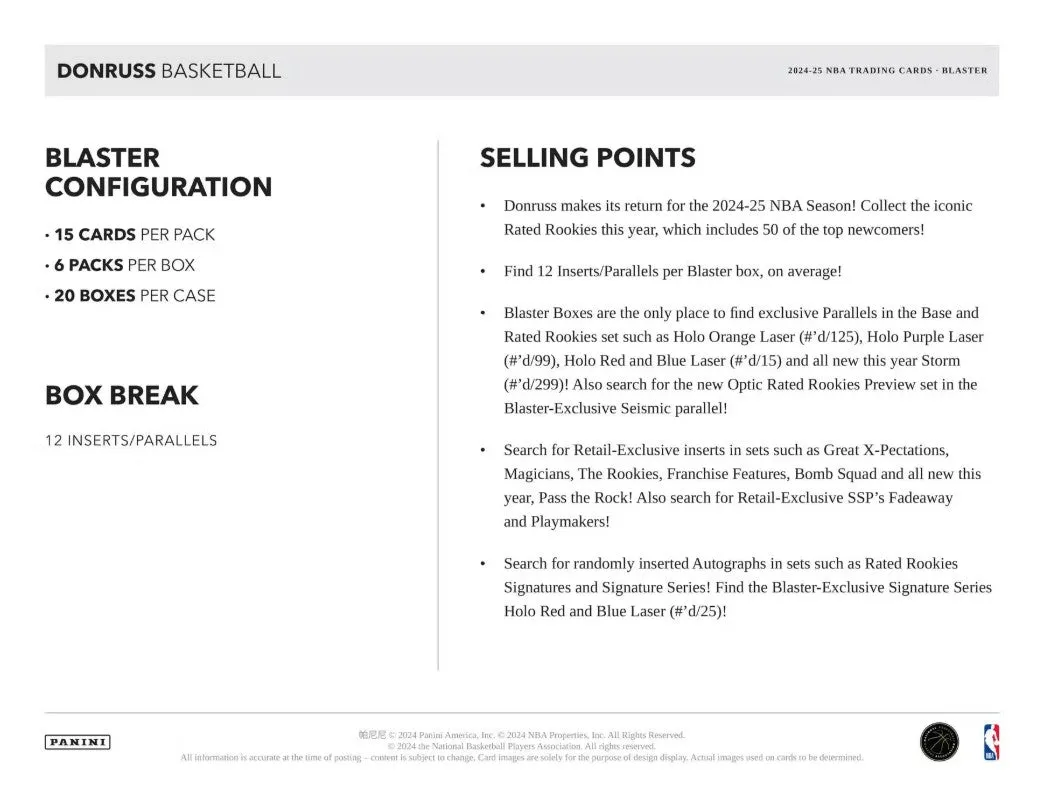 2024-25 Panini Donruss Basketball 6-Pack Blaster Box