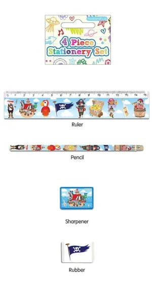 4 Piece Pirates Stationery Set