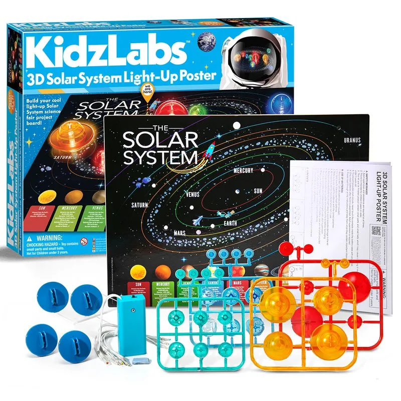 4M Kidz Labs 3D Solar System Light-Up Poster