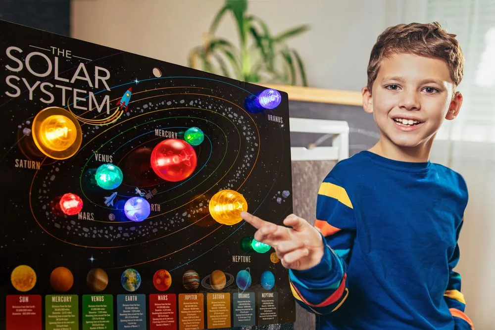 4M Kidz Labs 3D Solar System Light-Up Poster