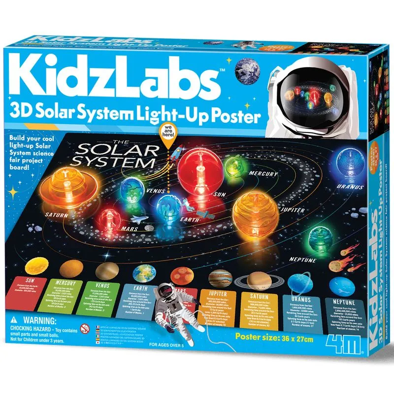 4M Kidz Labs 3D Solar System Light-Up Poster
