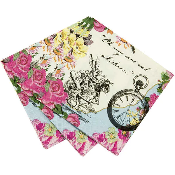 Alice Tea Party Paper Napkins, 20 Pack
