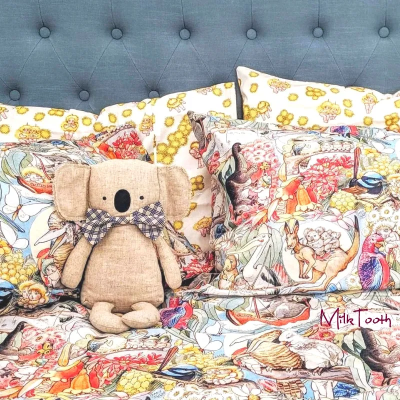 Alimrose | Sitting Linen Koala 34cm LAST ONE