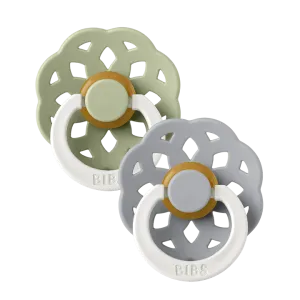 BIBS Boheme Pacifier Duo - NIGHT Sage  Cloud | Size 2