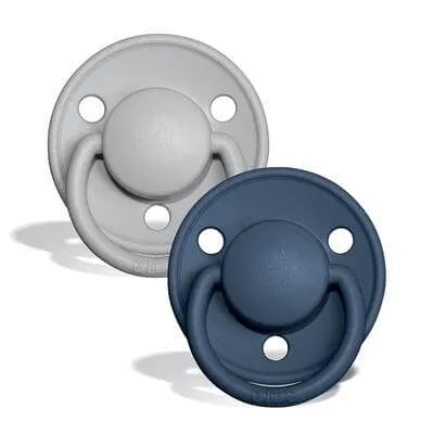 BIBS Pacifier Duo De Lux | Silicone | Cloud/Steel Blue