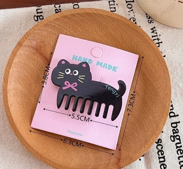 Brush Hairpin | Black Cat