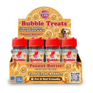 BubbleLick Bubble Treats Peanut Butter Swirl Flavored Bubbles for Pets