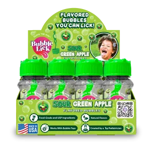 BubbleLick Sour Green Apple Flavored Bubbles You Can Lick