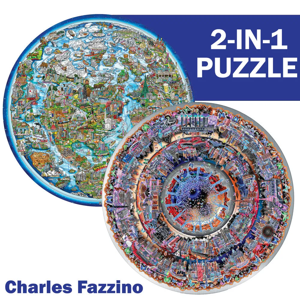 Charles Fazzino 14-Ring Spin Flip Double-Sided Art Puzzle