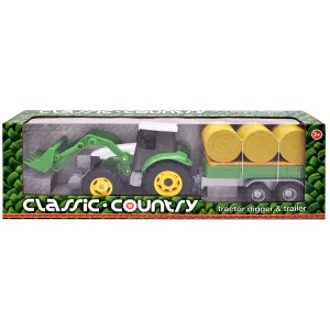 Classic Country Tractor Digger & Bailer Trailer