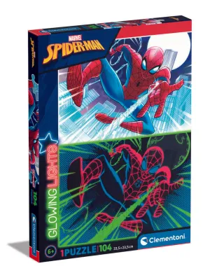 Clementoni 104 Piece SupeRColor Glowing Lights Puzzle Marvel Spider-Man Web Shooting