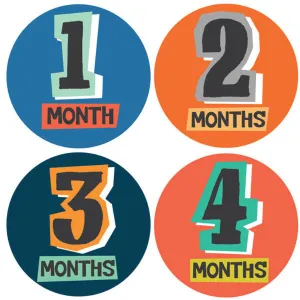 Color Cutout Monthly Baby Stickers