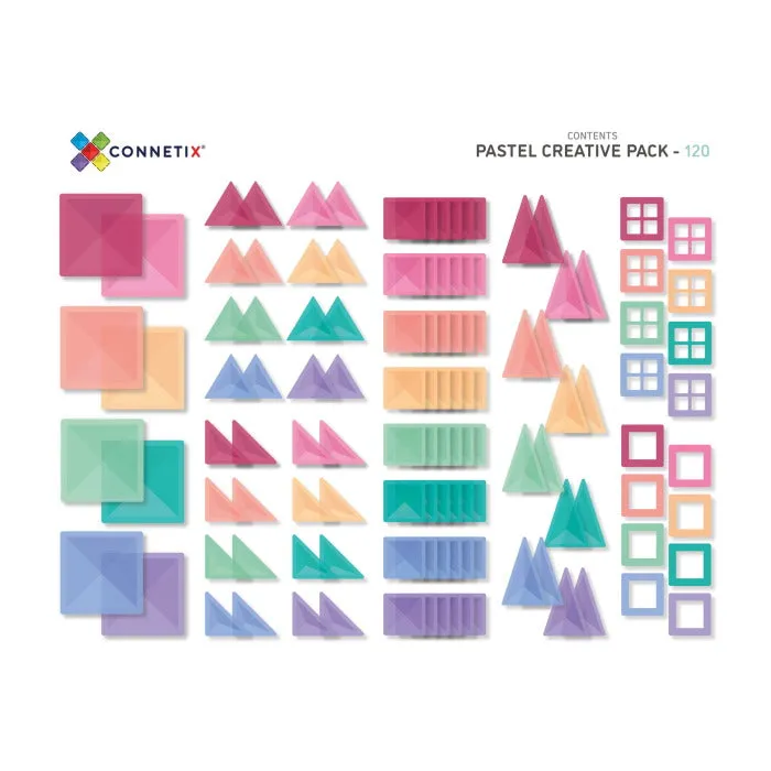 Connetix Tiles | 120 Piece Pastel Creative Pack