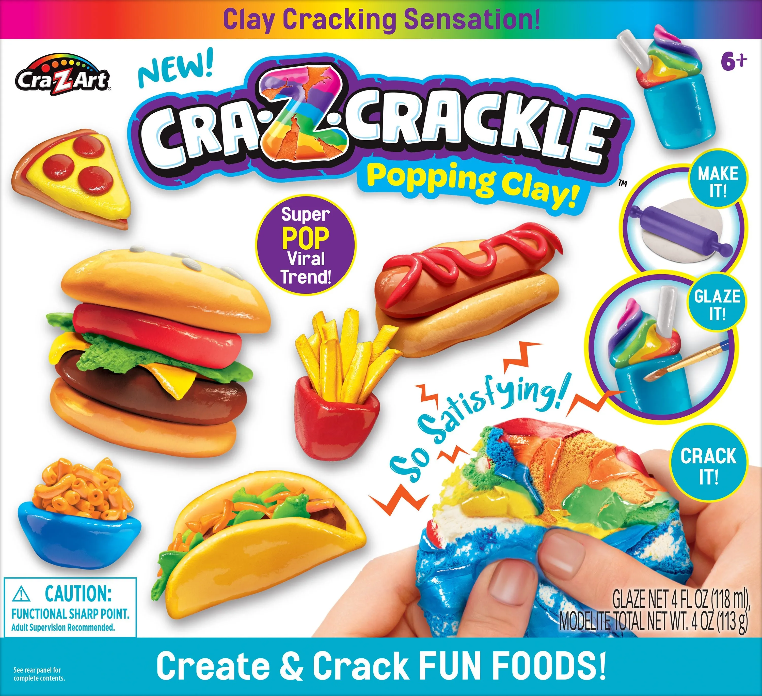 Cra-Z-Art Cra-Z-Crackle Popping Clay Create & Crack Fun Foods