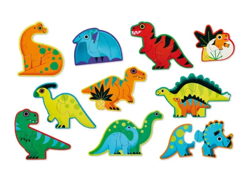 Croc Creek Puzzles 2Pc Lets Begin Canister Dinosaurs