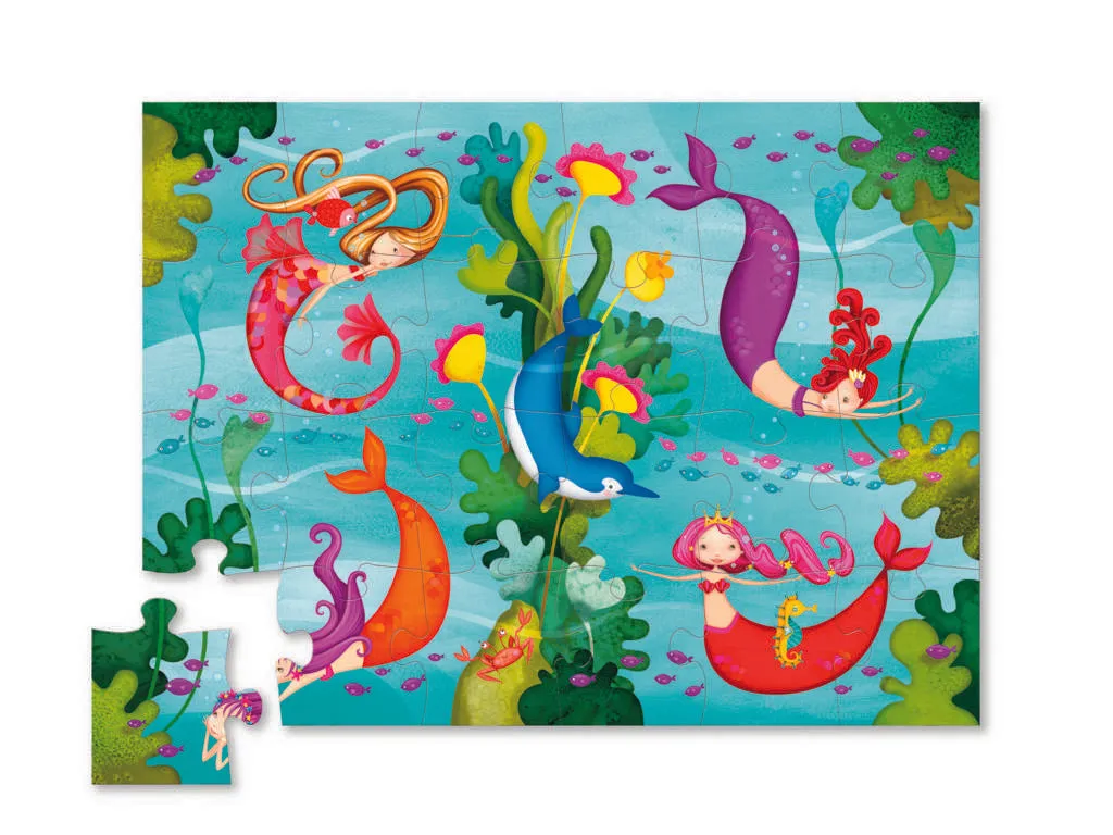 Crocodile Creek 24 Piece Mini Shaped Puzzle Mermaids