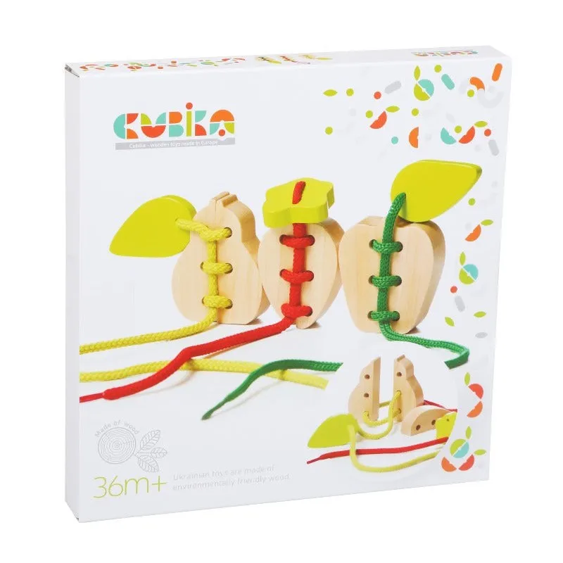 Cubika Wooden Lacing Toy Set Fruits
