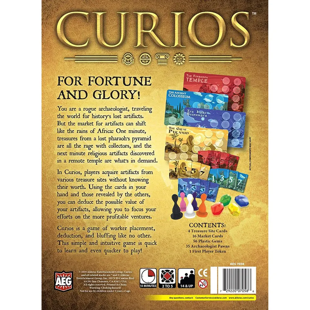 Curios Archaeologist Worker Placement Board Game by AEG, Ages 14 