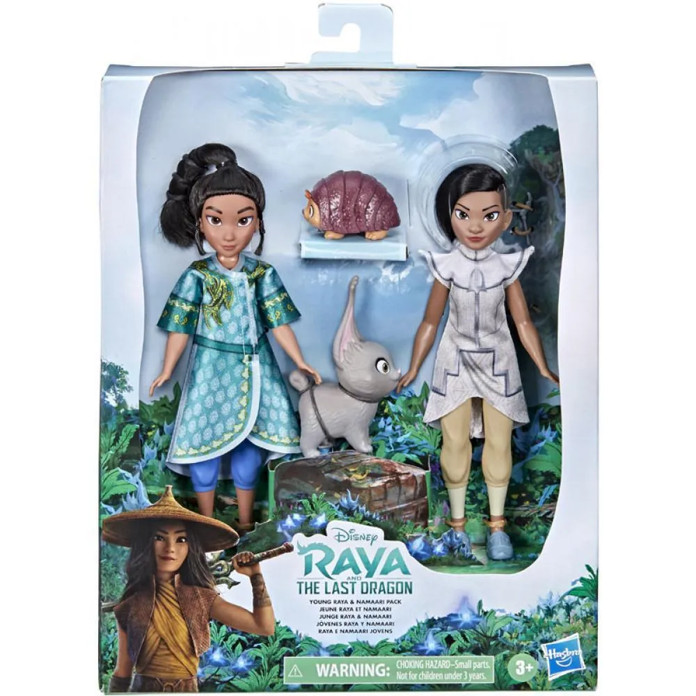 Disney Princess Rai Young Raya And Namaari Fashion Dolls 2-Pack