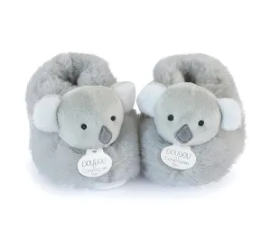 Doudou et Compagnie Unicef - Koala Plush Baby Slippers - 0-6 months