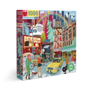 eeBoo Piece and Love New York Life 1000-Piece Square Jigsaw Puzzle