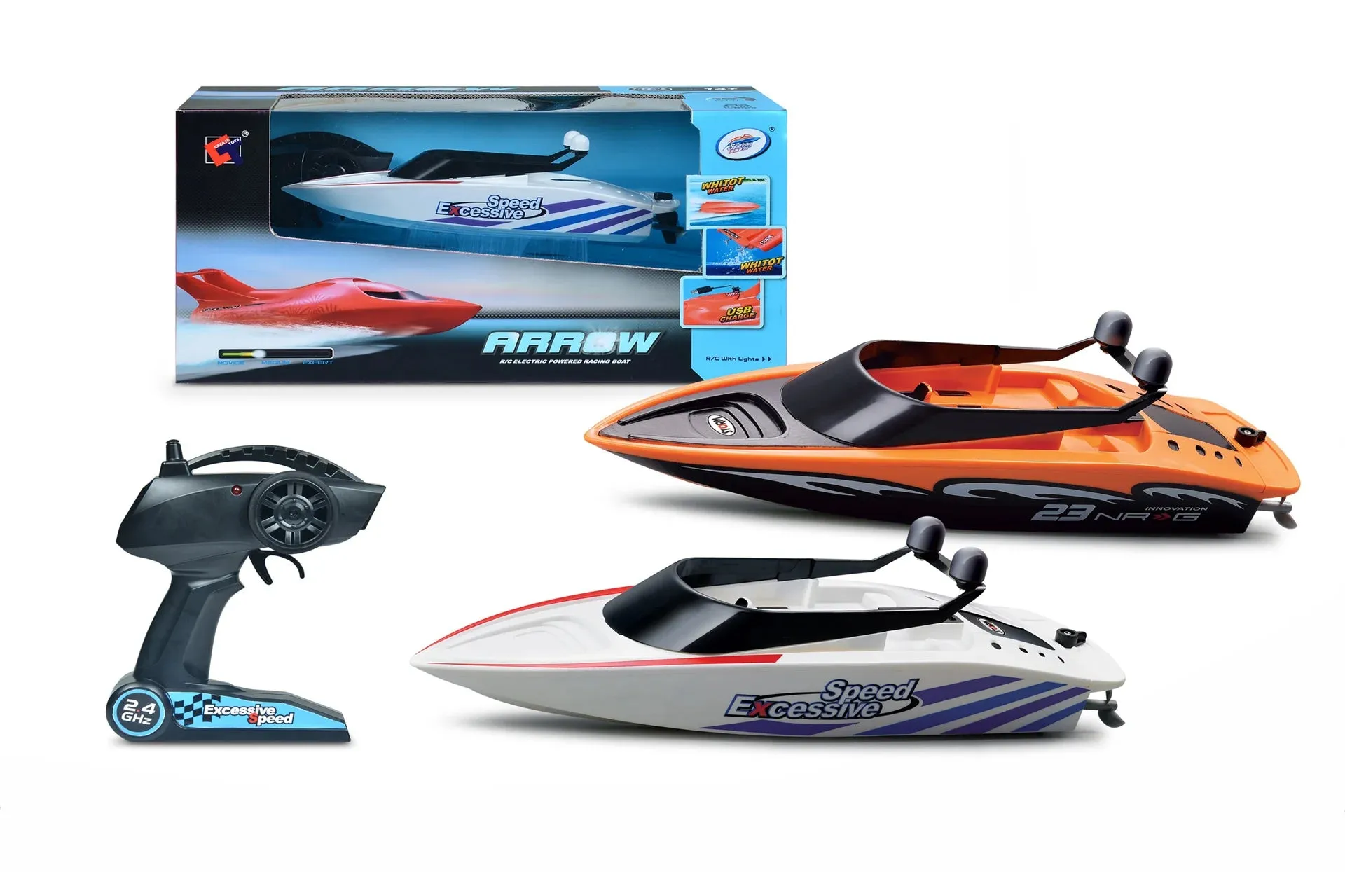 'Excessive Speed' RC Remote Controlled Toy Racing Boat - Assorted