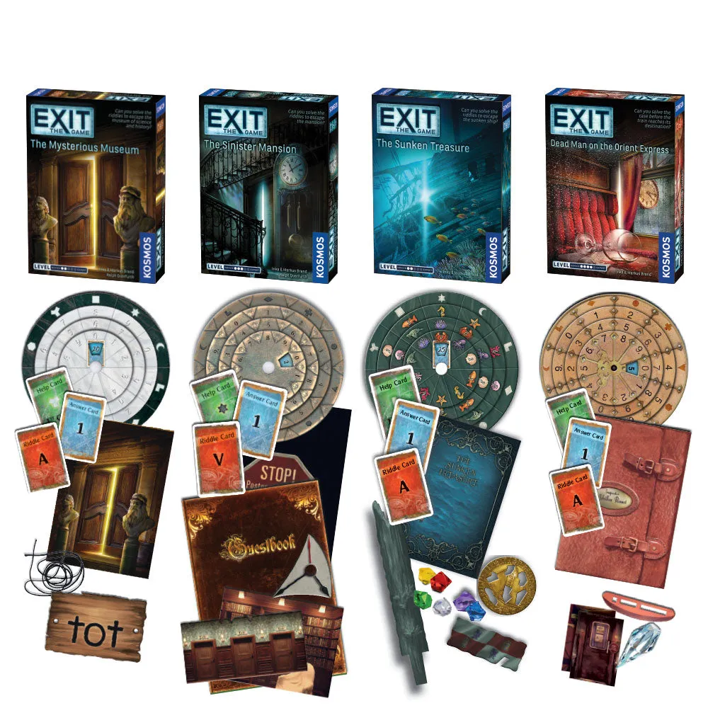 EXIT: The Game, Season 3. Four-Pack: Dead Man on the Orient Express, The Sinister Mansion, The Sunken Treasure, and The Mysterious Museum