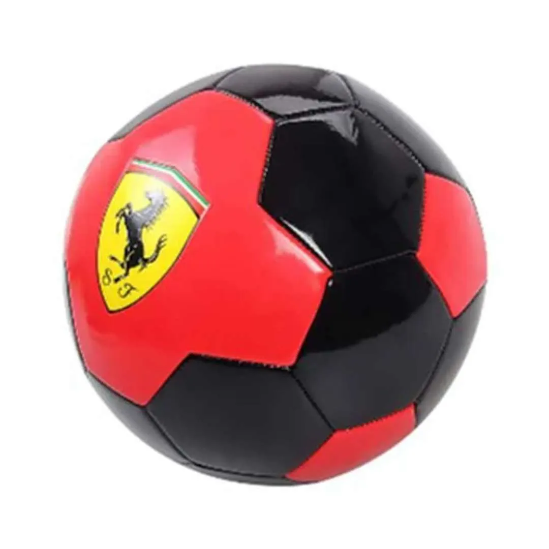 FERRARI MACHINE SEWING SOCCER BALL-  BLACK-RED Size 5 by Mesuca
