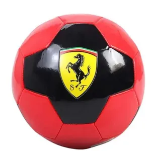 FERRARI MACHINE SEWING SOCCER BALL-  BLACK-RED Size 5 by Mesuca