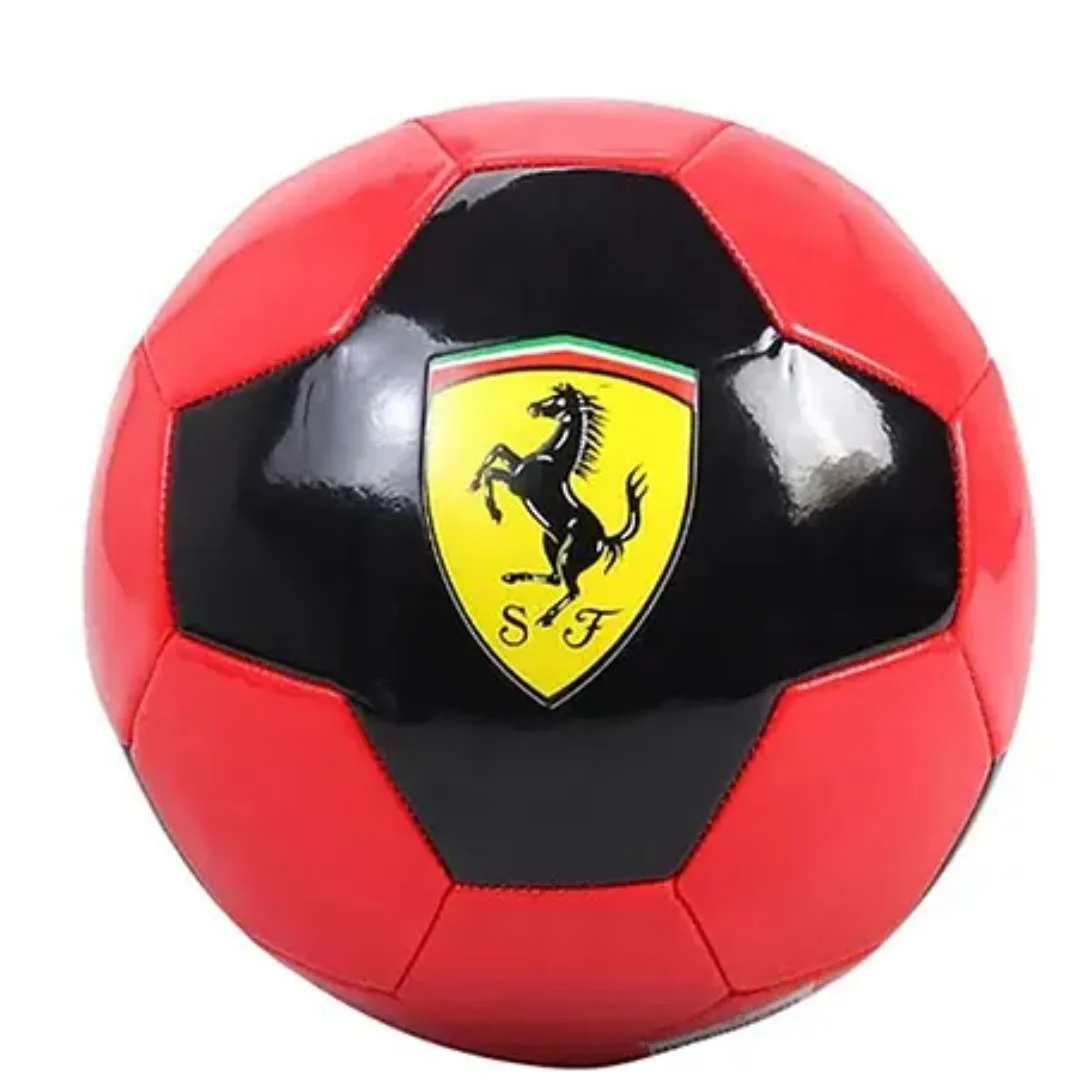 FERRARI MACHINE SEWING SOCCER BALL-  BLACK-RED Size 5 by Mesuca