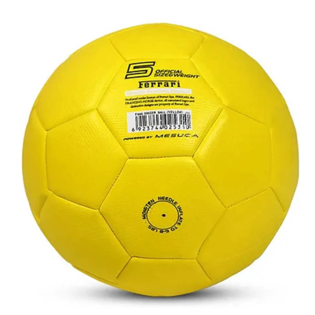 FERRARI Size 5 MACHINE SEWING SOCCER BALL- YELLOW BY MESUCA