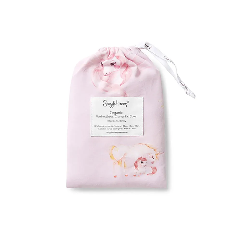 Fitted Bassinet Sheet | Changing Mat Cover | Unicorn