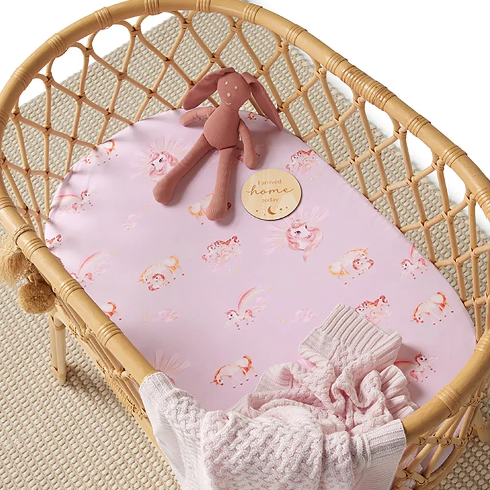 Fitted Bassinet Sheet | Changing Mat Cover | Unicorn