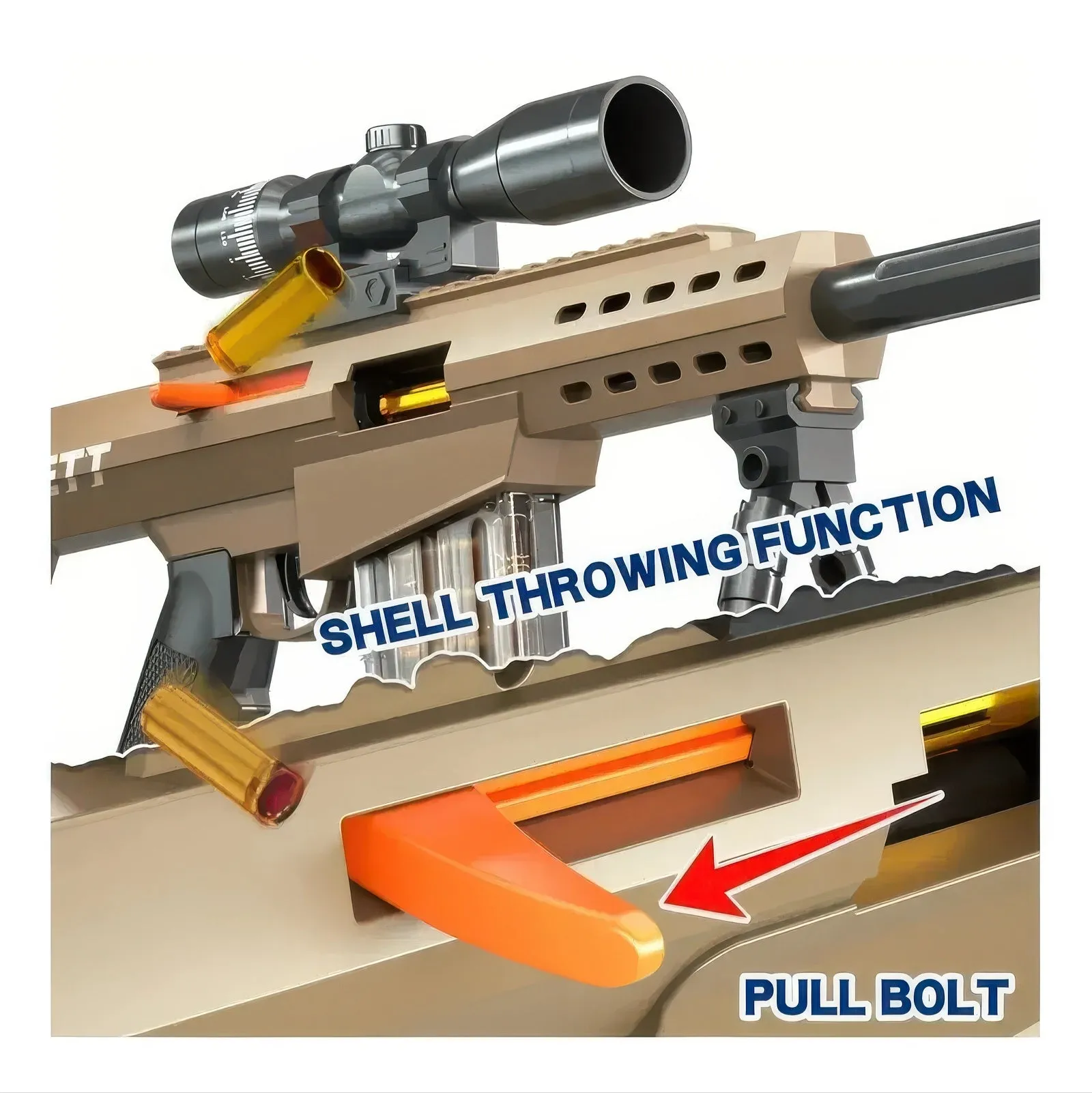 Foam Blaster 76cm Toy Gun Rifle with Soft Bullets