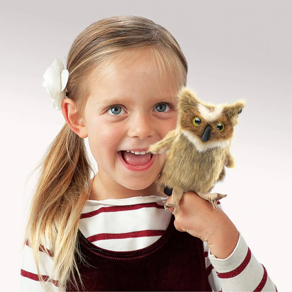Folkmanis Mini Great Horned Owl Finger Puppet