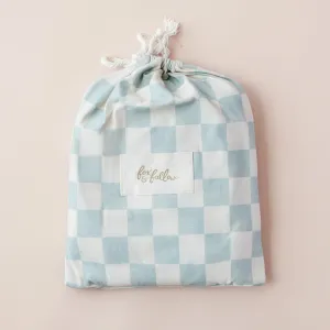 Fox   Fallow Organic Fitted Cot Sheet | Sage Check