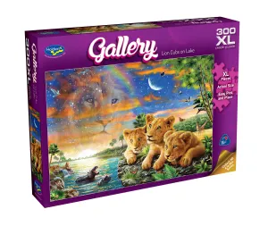 Gallery Series 6 300 Piece Xl Puzzle Lion Cubs On Lake