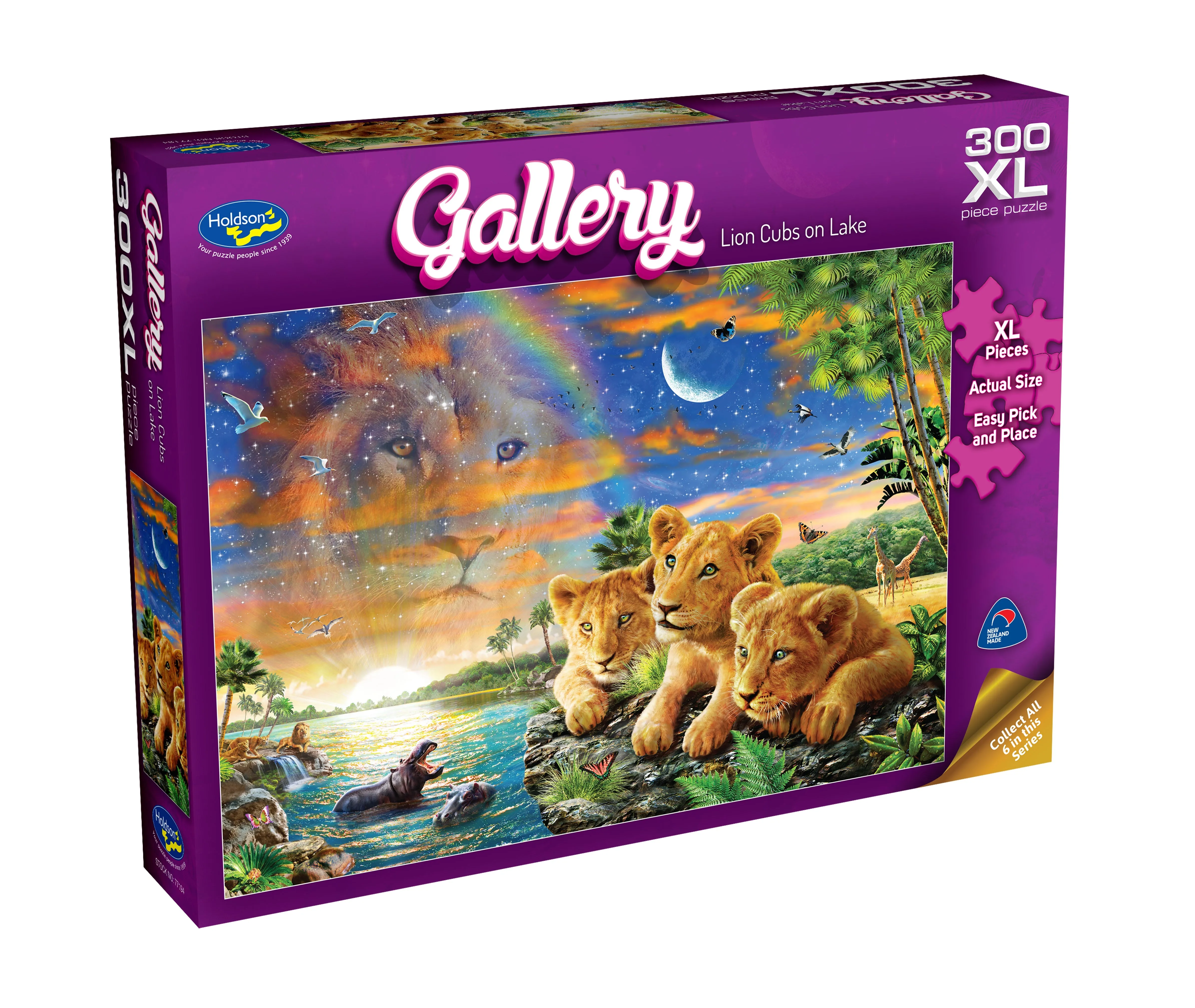 Gallery Series 6 300 Piece Xl Puzzle Lion Cubs On Lake