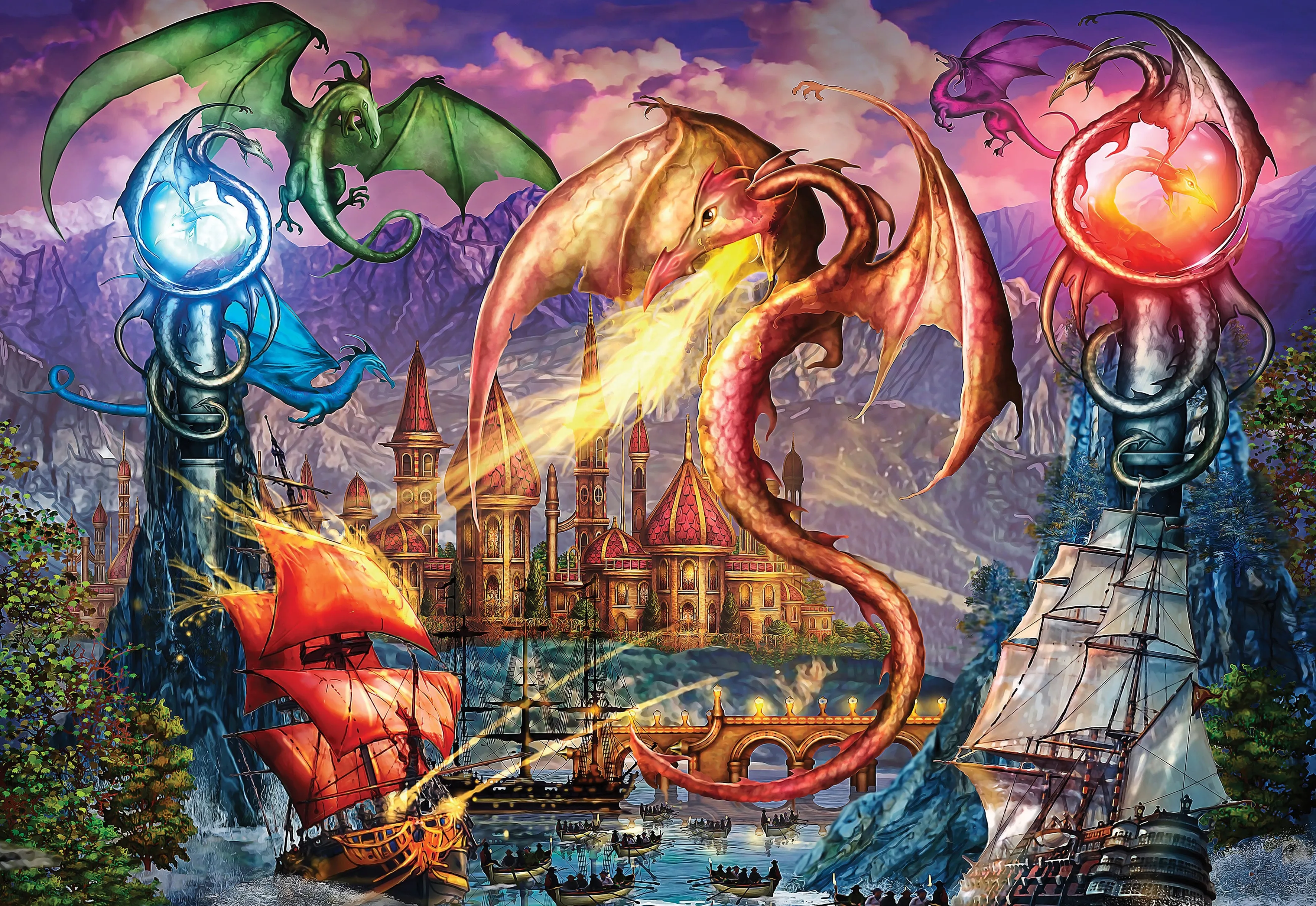 Gallery Series 7 300 Piece Xl Puzzle Dragon Attack