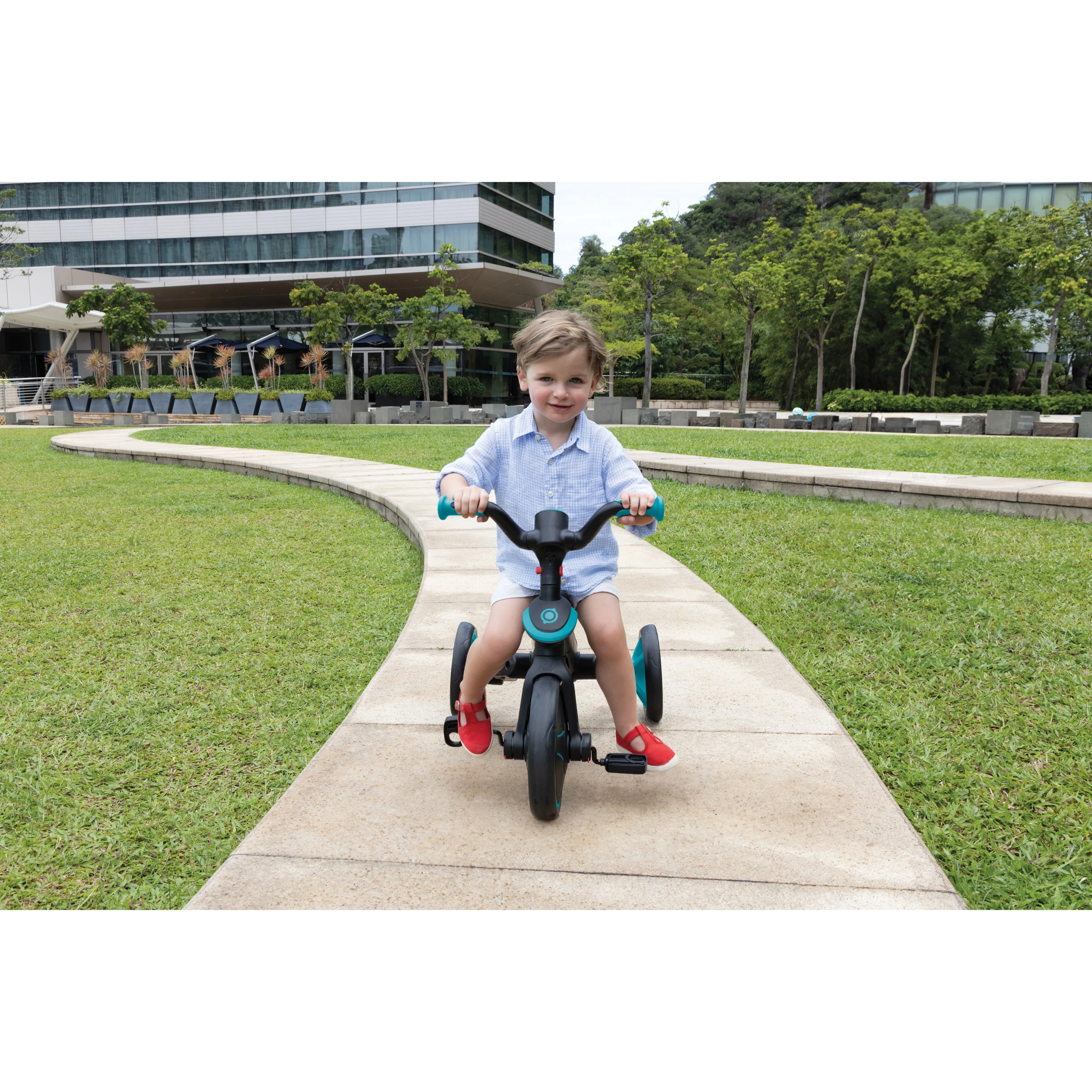 Globber Explorer Trike 4-In-1 - Teal (New Canopy, New Handlebar, New Handlegrip Skin) (10M - 5Y)