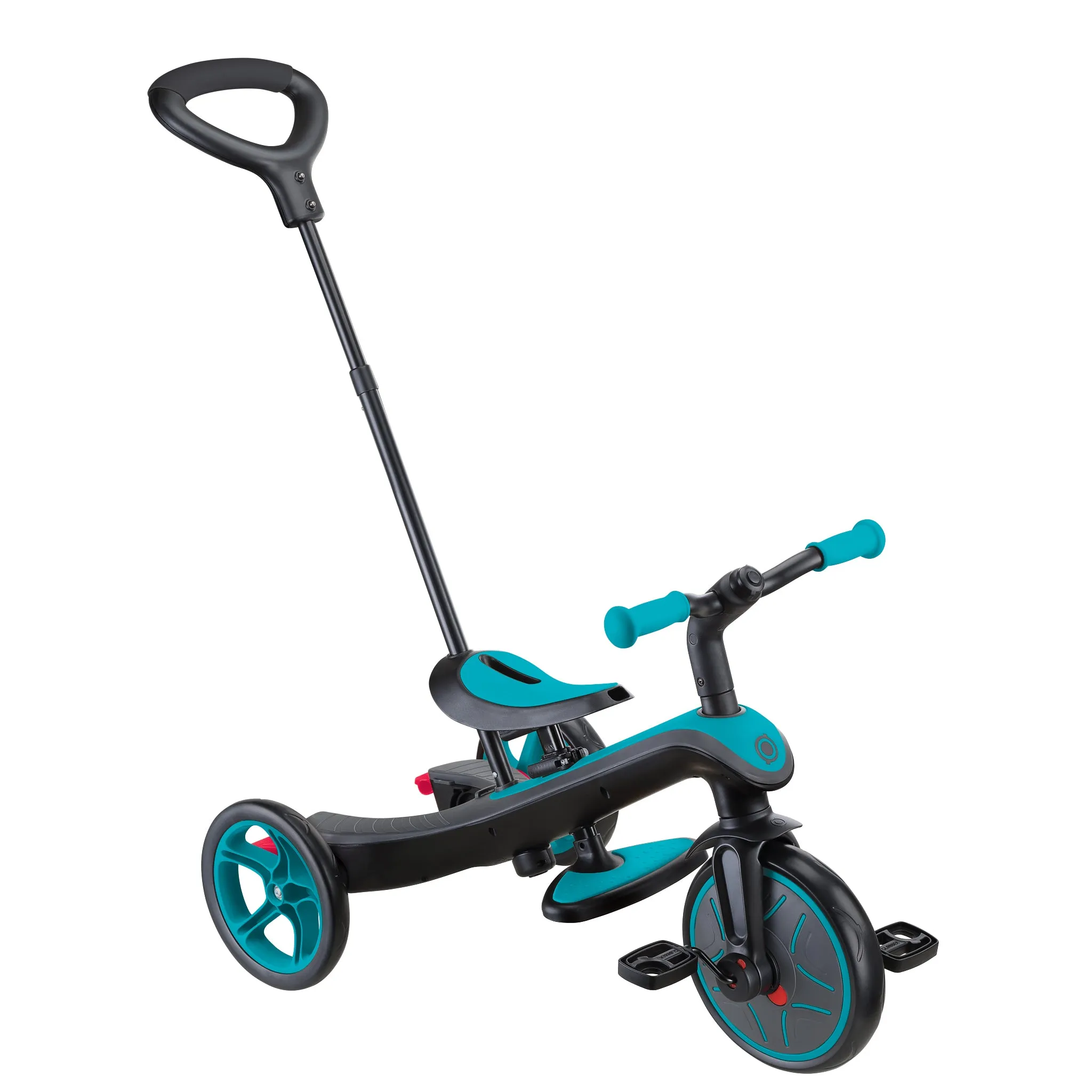 Globber Explorer Trike 4-In-1 - Teal (New Canopy, New Handlebar, New Handlegrip Skin) (10M - 5Y)