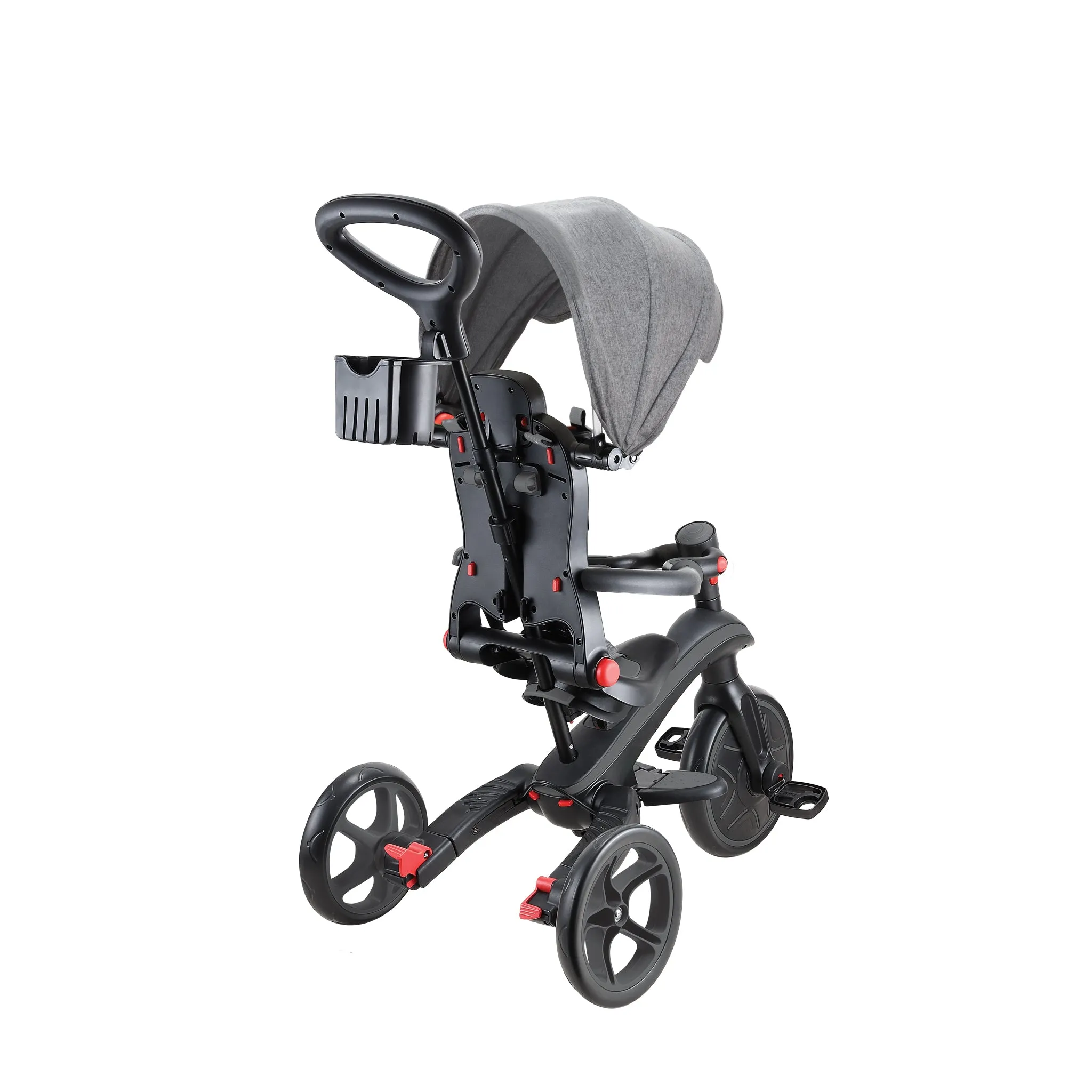 Globber Explorer Trike Foldable 4-In-1 - Black Grey (10M - 5Y)