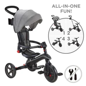 Globber Explorer Trike Foldable 4-In-1 - Black Grey (10M - 5Y)