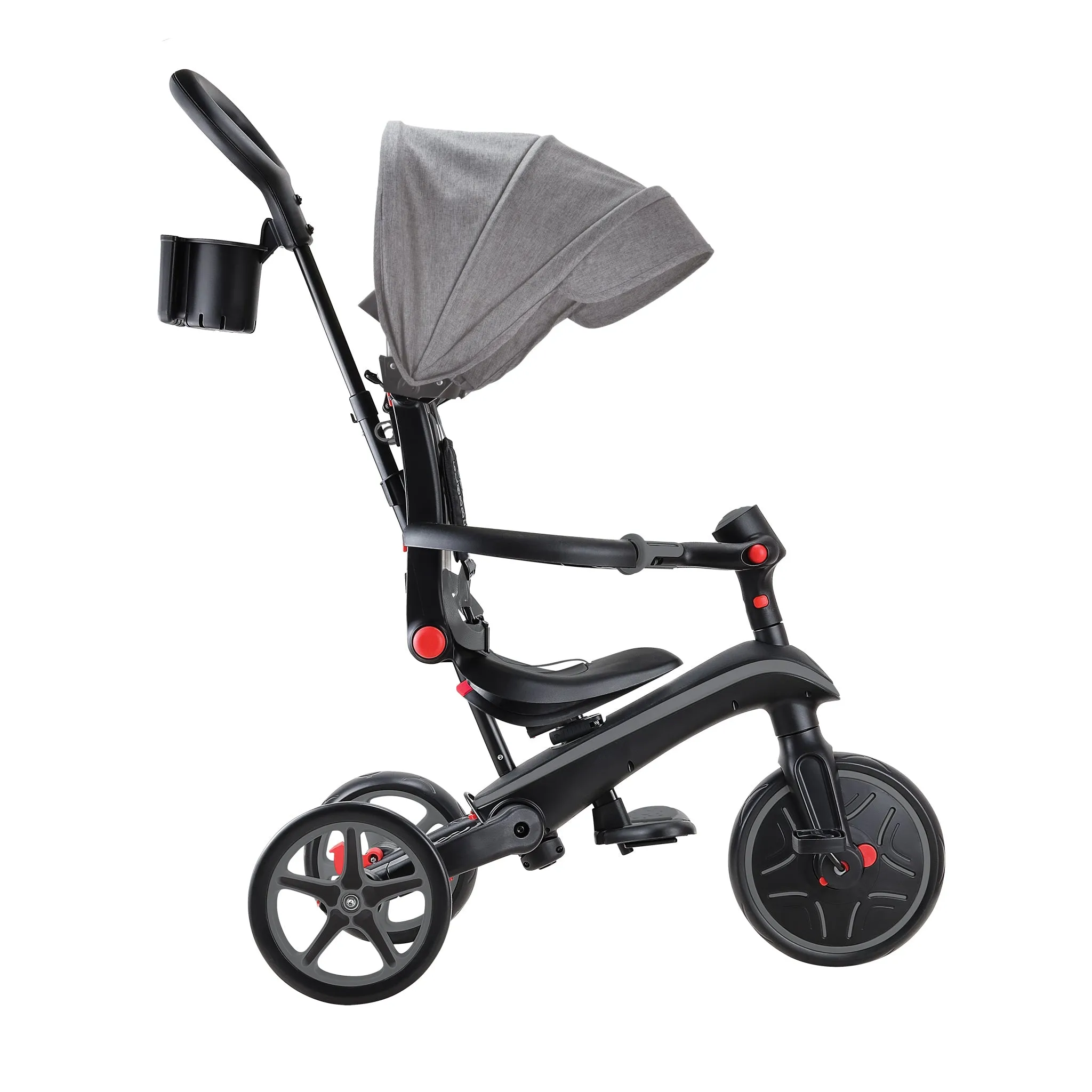 Globber Explorer Trike Foldable 4-In-1 - Black Grey (10M - 5Y)