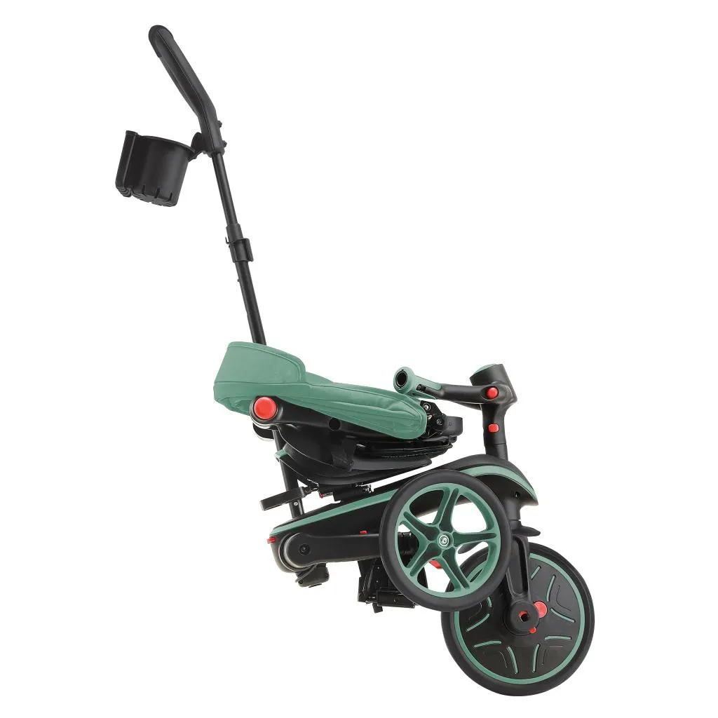 Globber Explorer Trike Foldable 4-In-1 - Olive (10M - 5Y)