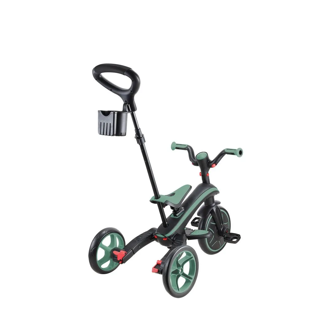 Globber Explorer Trike Foldable 4-In-1 - Olive (10M - 5Y)