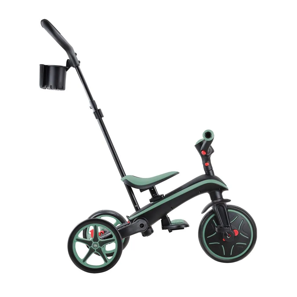 Globber Explorer Trike Foldable 4-In-1 - Olive (10M - 5Y)