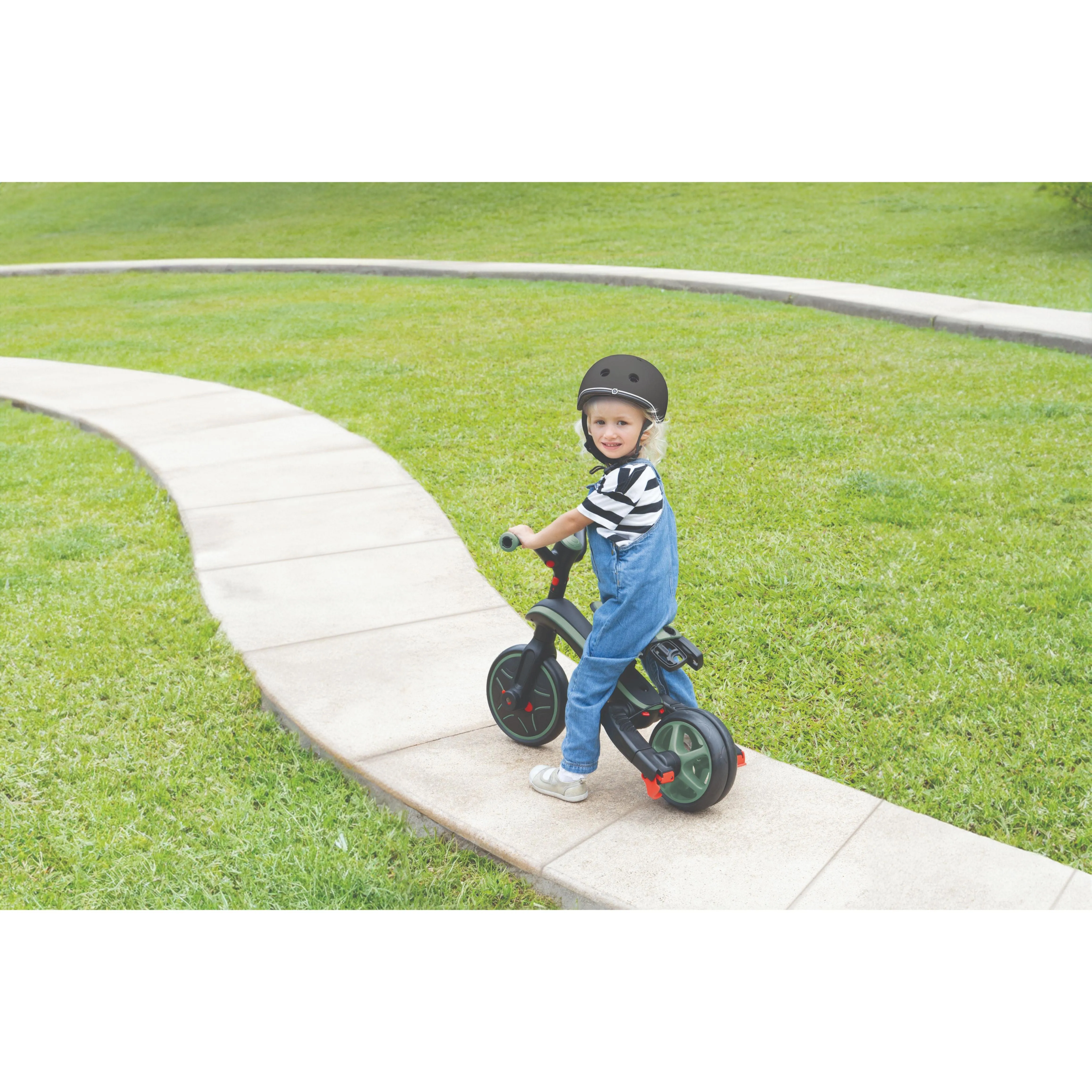 Globber Explorer Trike Foldable 4-In-1 - Olive (10M - 5Y)