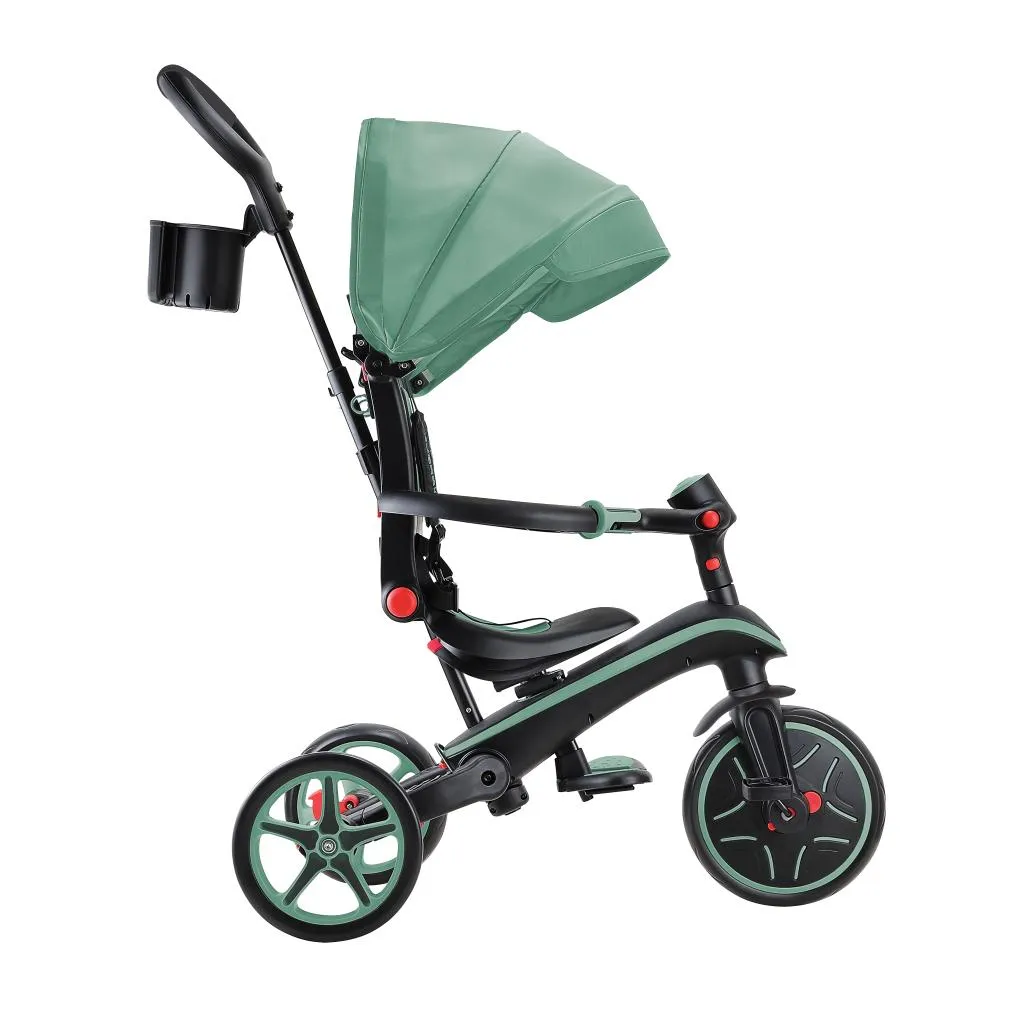 Globber Explorer Trike Foldable 4-In-1 - Olive (10M - 5Y)